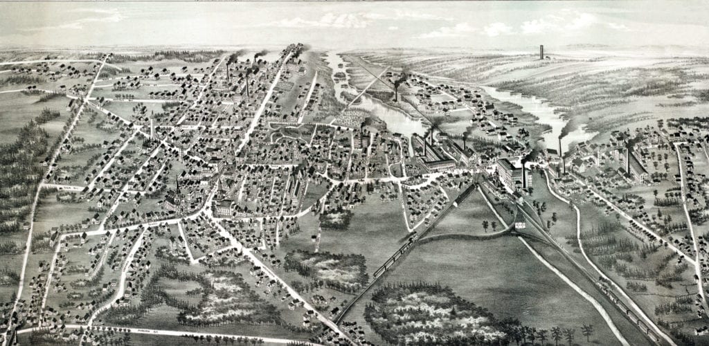 Beautifully restored map of Whitman, MA from 1889 KNOWOL
