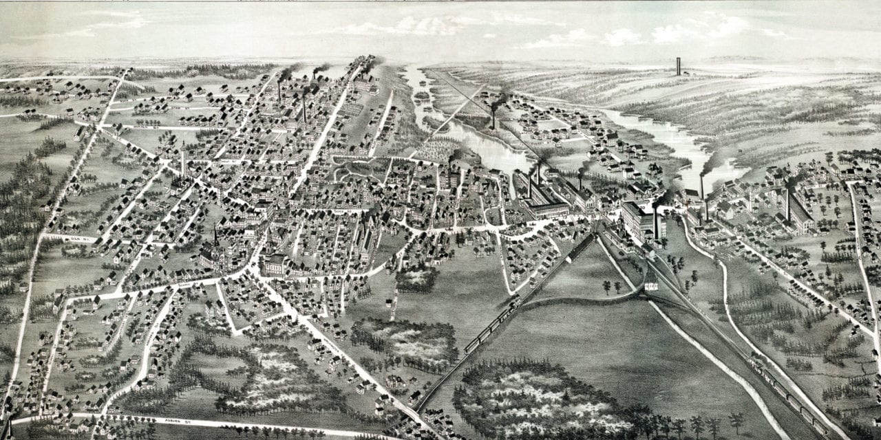 Beautifully restored map of Whitman, MA from 1889