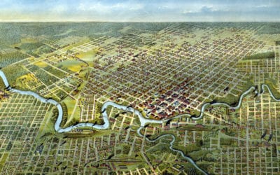 Beautifully detailed map of Houston, Texas from 1891