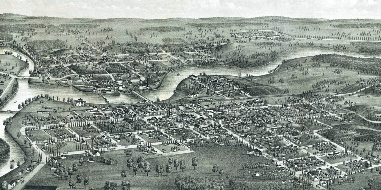 Beautifully restored map of Jefferson, Wisconsin in 1880