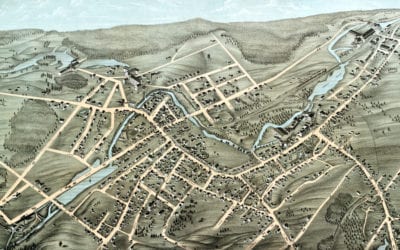 Beautifully detailed map of Webster, Mass in 1878