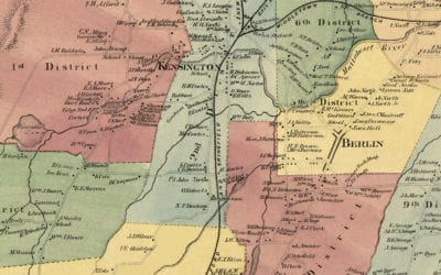 Historic landowners map of Berlin, CT from 1869