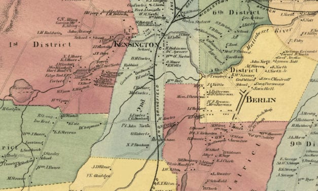 Historic landowners map of Berlin, CT from 1869