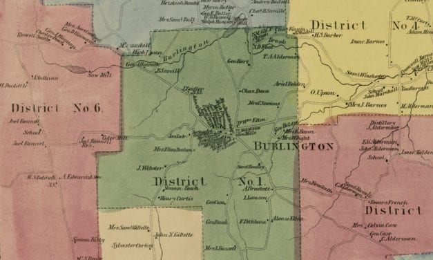 Historic landowners map of Burlington, CT from 1869