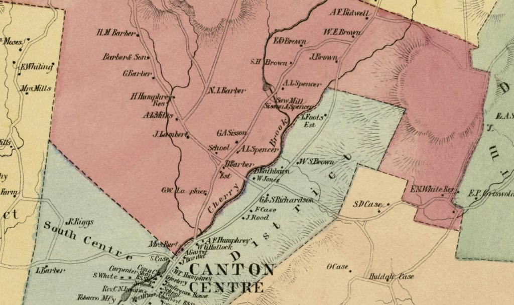 Beautifully restored map of Canton, CT from 1869 - KNOWOL
