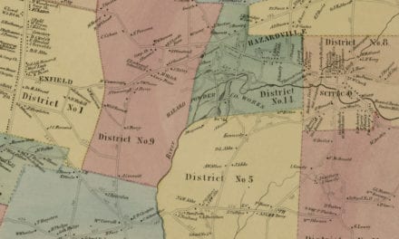 Historic landowners map of Enfield, Connecticut from 1869