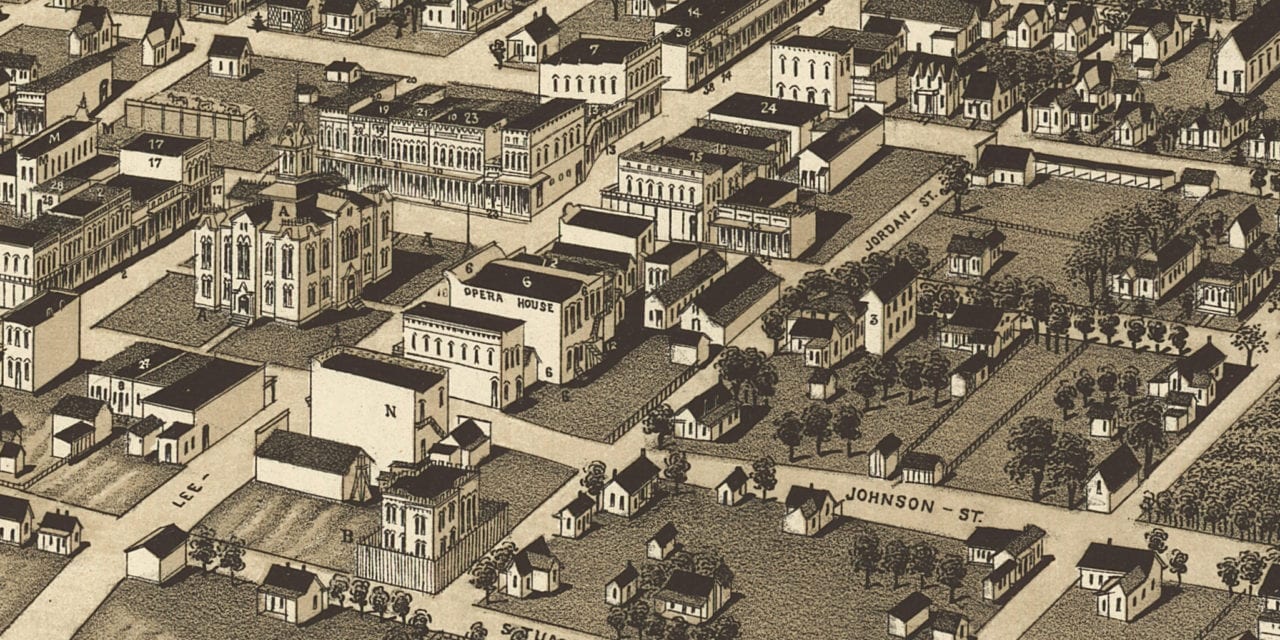 Beautifully restored map of Greenville, Texas from 1886