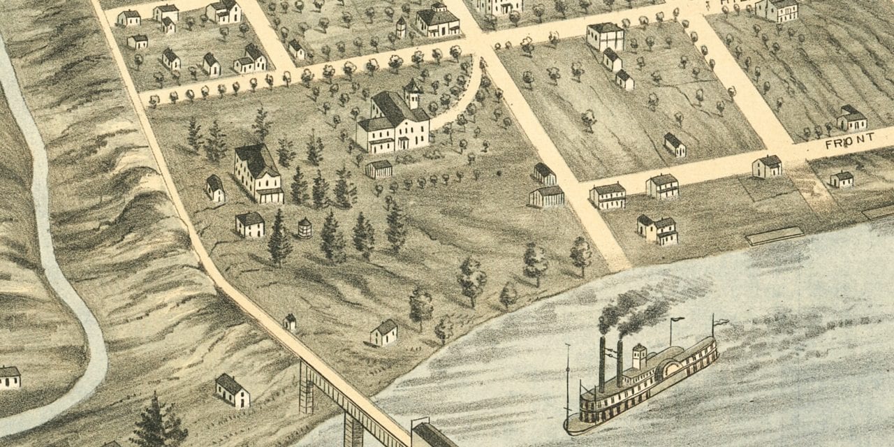 Beautifully restored map of Knoxville, TN from 1871