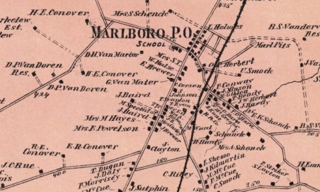 Beautifully restored map of Marlboro, NJ from 1873