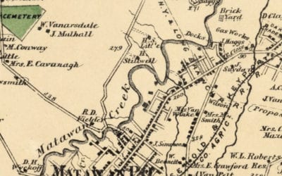 Beautifully restored map of Matavan, NJ from 1873