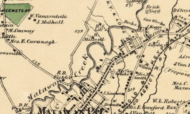 Beautifully restored map of Matavan, NJ from 1873