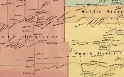Beautifully restored map of Rocky Hill, CT from 1869