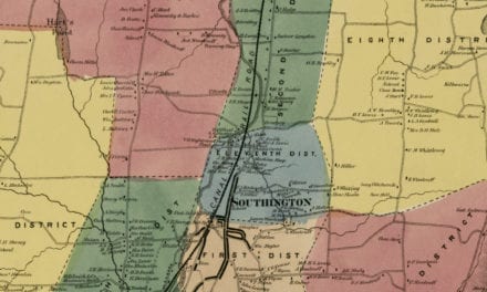 Historic landowners map of Southington, CT from 1869