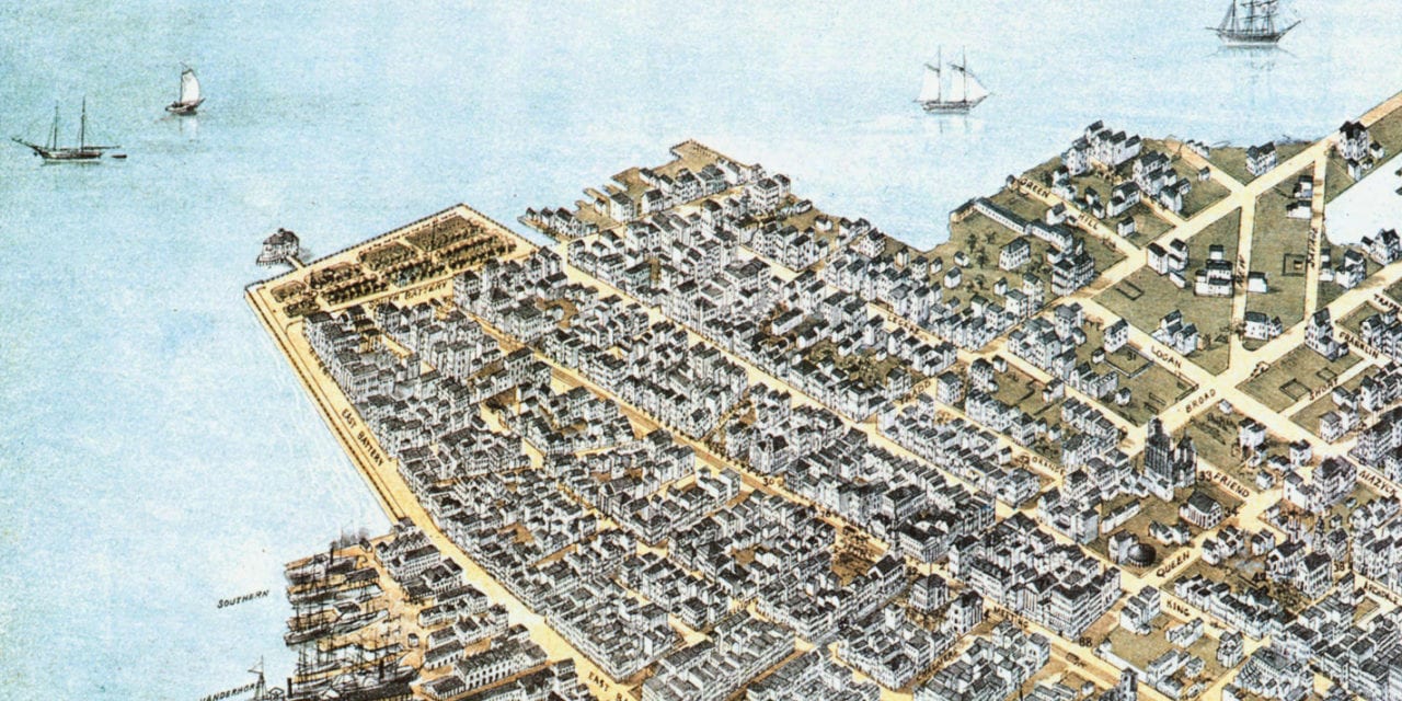 Pictorial Bird’s Eye View of Charleston, South Carolina in 1872