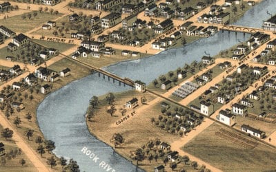 Beautifully restored map of Fort Atkinson, WI from 1870