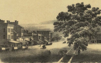 Beautifully restored map of Iowa City, Iowa from 1854