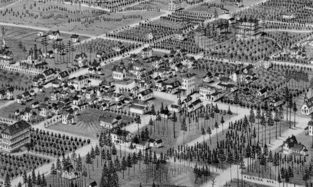 Beautifully restored map of DeLand, Florida from 1884