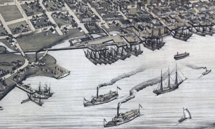 Beautifully restored map of Jacksonville, Florida from 1876