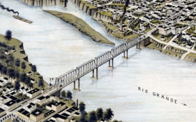 Beautifully restored map of Laredo, Texas from 1892