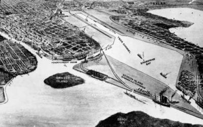 Beautifully restored map of Tampa, Florida from 1912