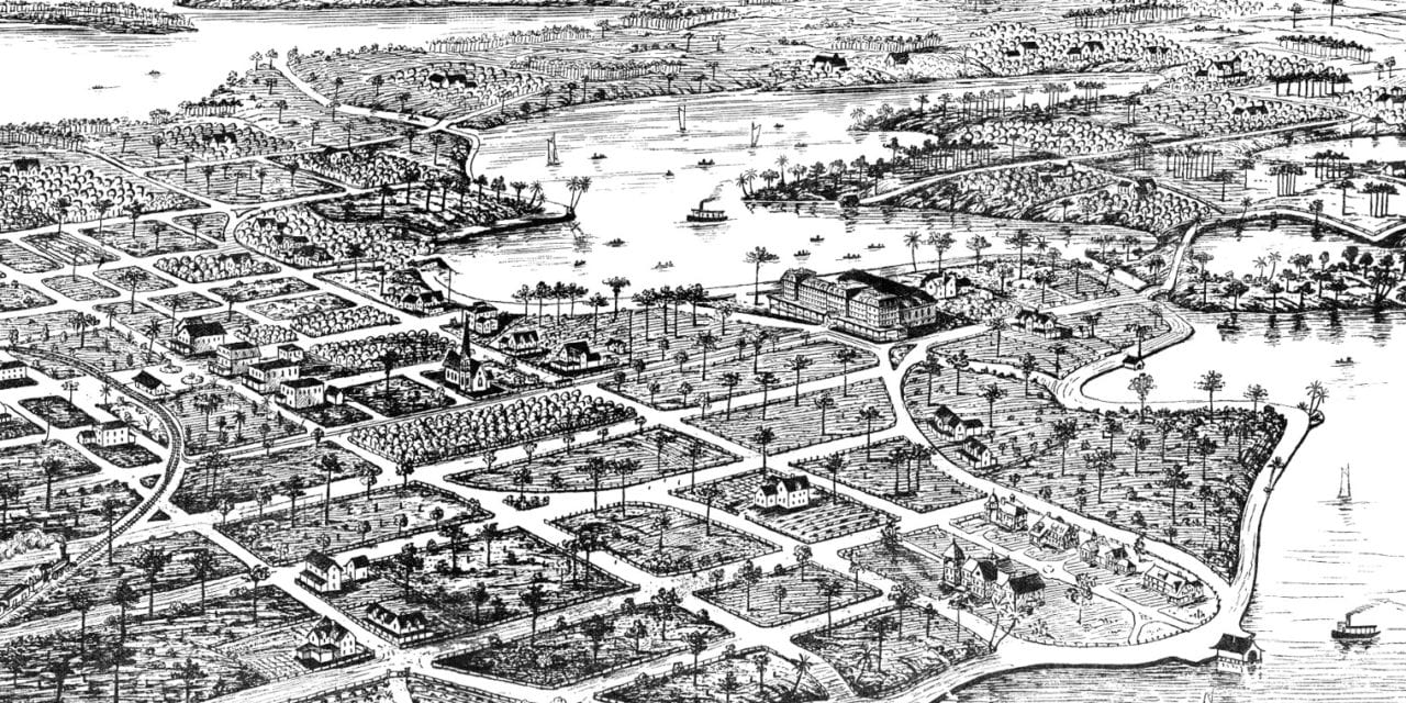 Beautifully detailed map of Winter Park, FL from 1885