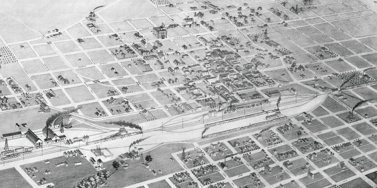 Beautifully restored map of Albuquerque, New Mexico from 1886