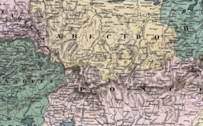 Beautifully restored map of Puerto Rico from 1886
