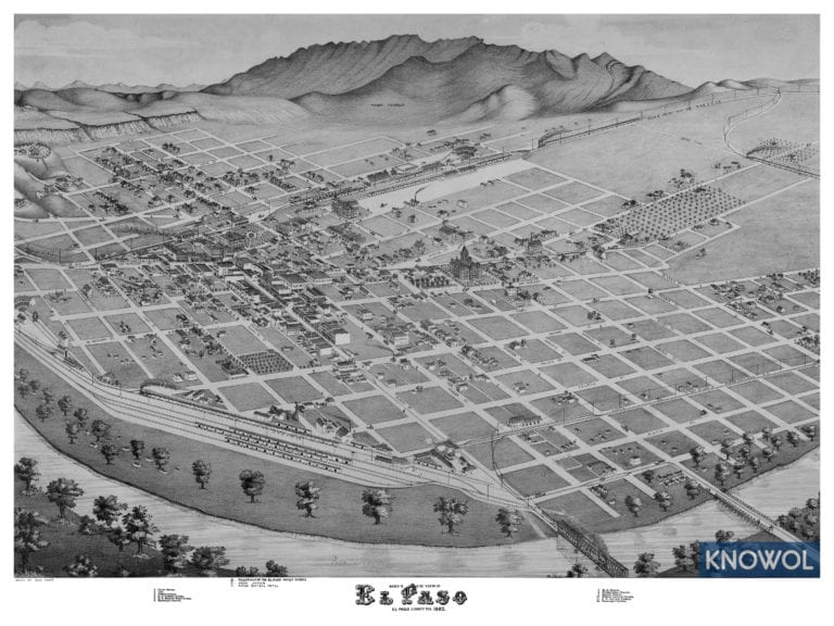 Beautifully restored map of El Paso, Texas from 1885 KNOWOL