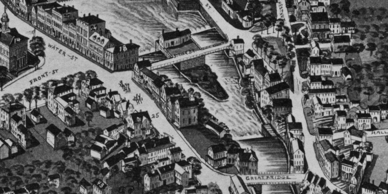 Beautifully restored map of Exeter, New Hampshire from 1884