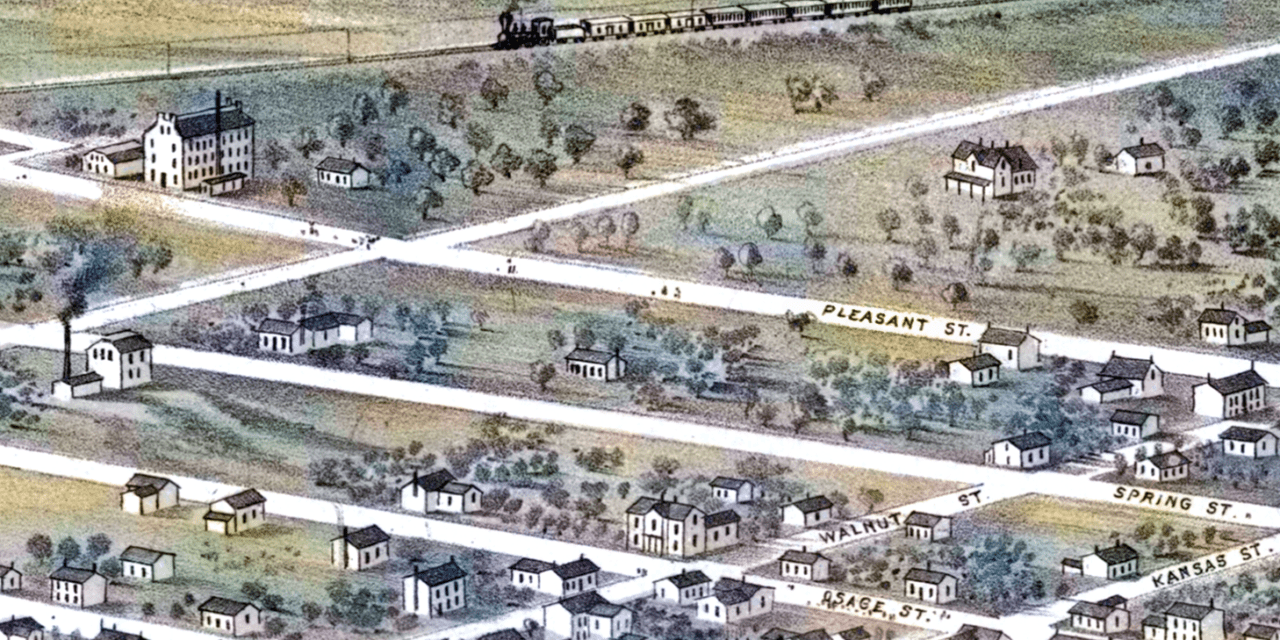 Detailed map of Independence, Missouri from 1868