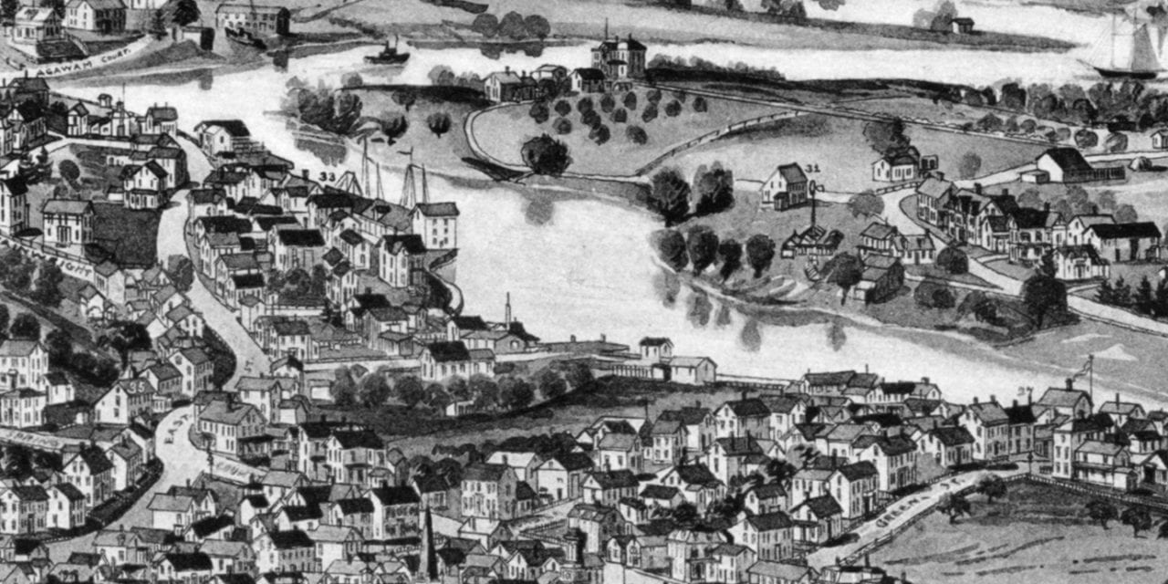 Beautifully restored map of Ipswich, Massachusetts from 1893