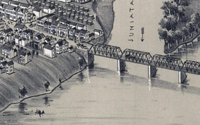 Beautifully restored map of Patterson (Mifflin), PA from 1895