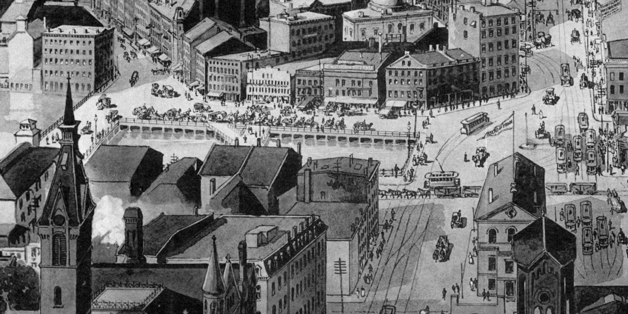 Beautifully detailed view of Providence, Rhode Island in 1894