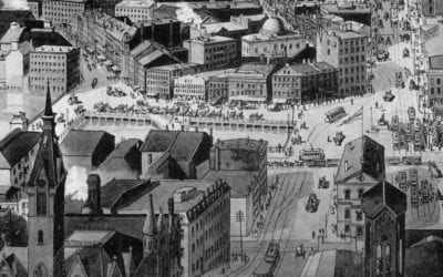 Beautifully detailed view of Providence, Rhode Island in 1894