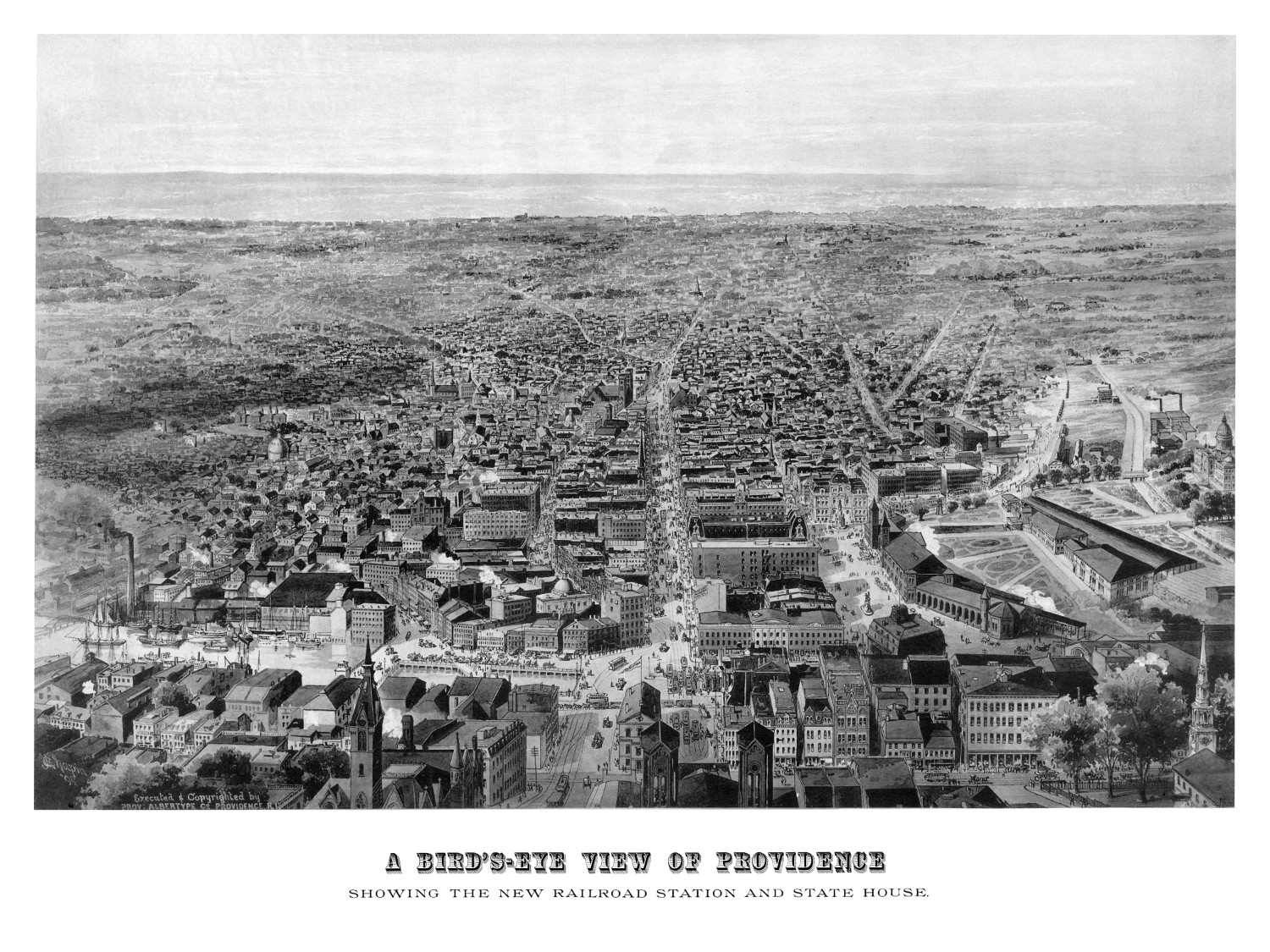 Beautifully detailed view of Providence, Rhode Island in 1894 KNOWOL