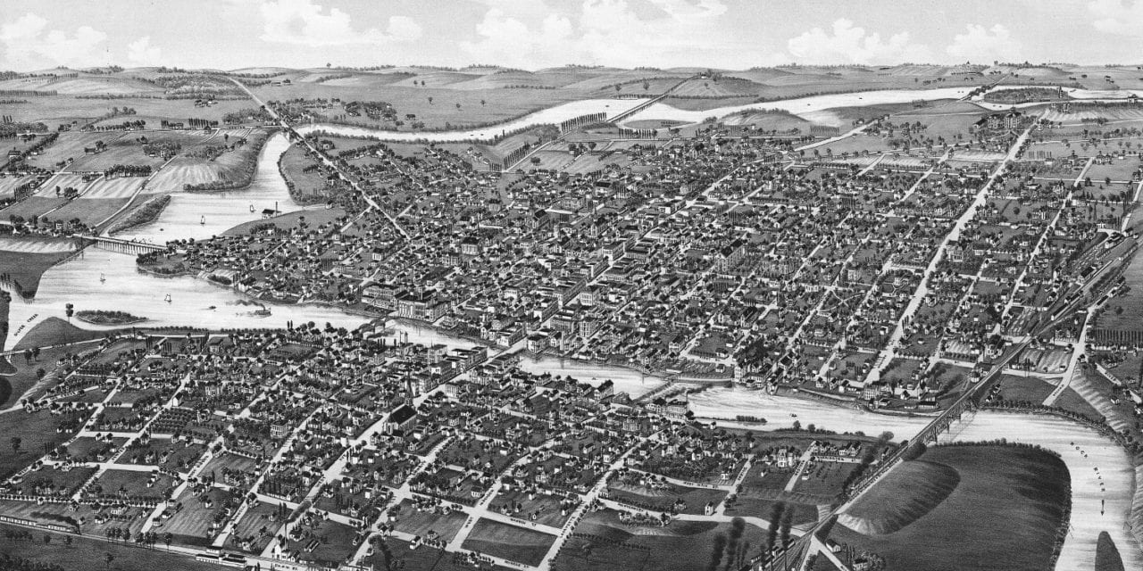 Beautifully restored map of Watertown, Wisconsin from 1885