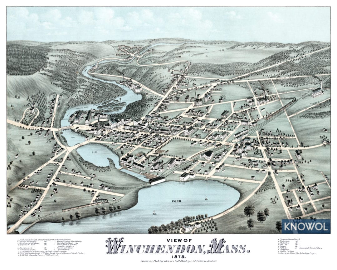 Beautifully detailed map of Winchendon, MA from 1878 KNOWOL