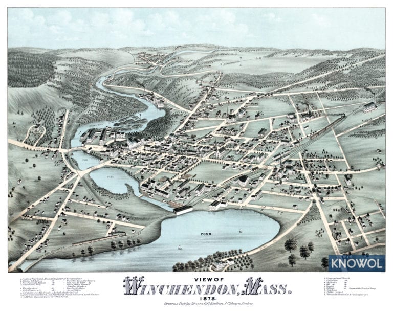 Beautifully detailed map of Winchendon, MA from 1878 KNOWOL