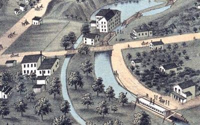 Beautifully restored map of Akron, Ohio from 1870