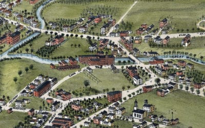 Beautifully Restored Map of North Berwick, Maine from 1877