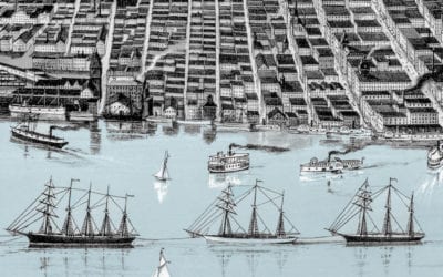 Historic Bird’s Eye View Map of Detroit, Michigan from 1889
