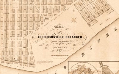 Beautifully restored map of Jeffersonville, Indiana from 1837