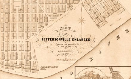 Beautifully restored map of Jeffersonville, Indiana from 1837