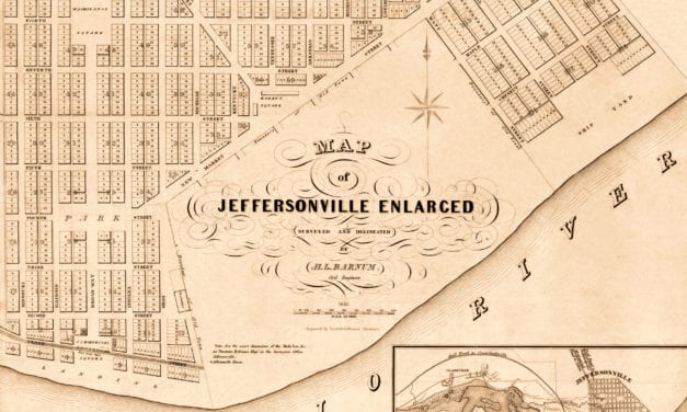 Beautifully restored map of Jeffersonville, Indiana from 1837