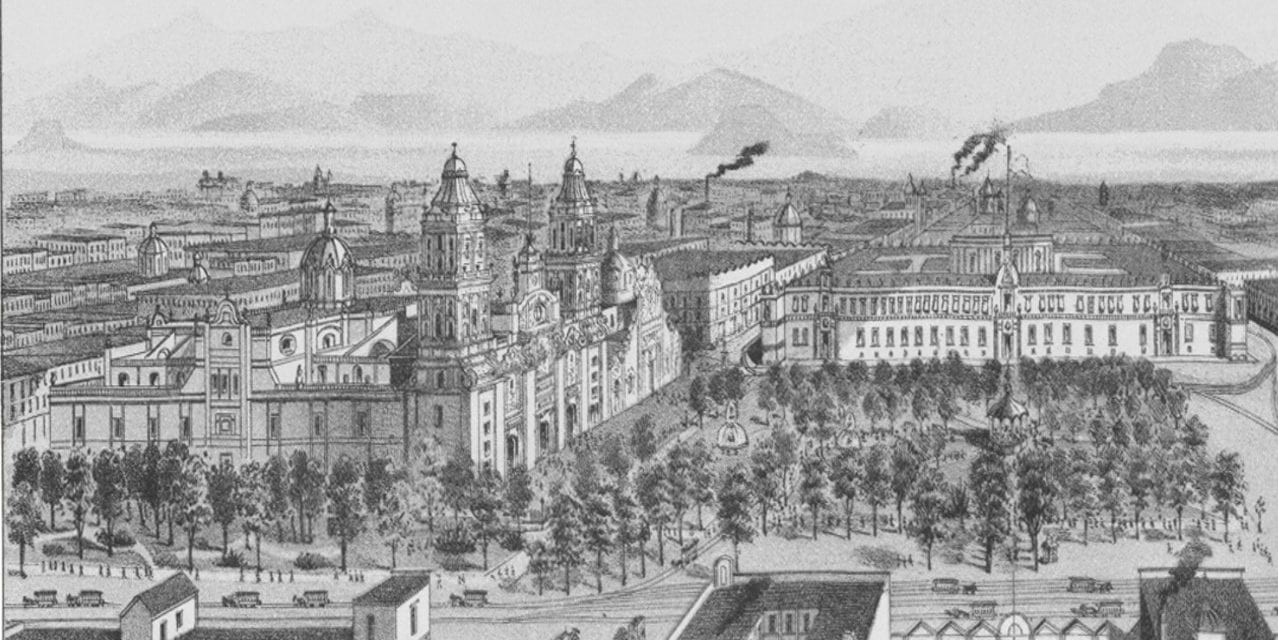 Beautifully detailed map of Mexico City, Mexico from 1890