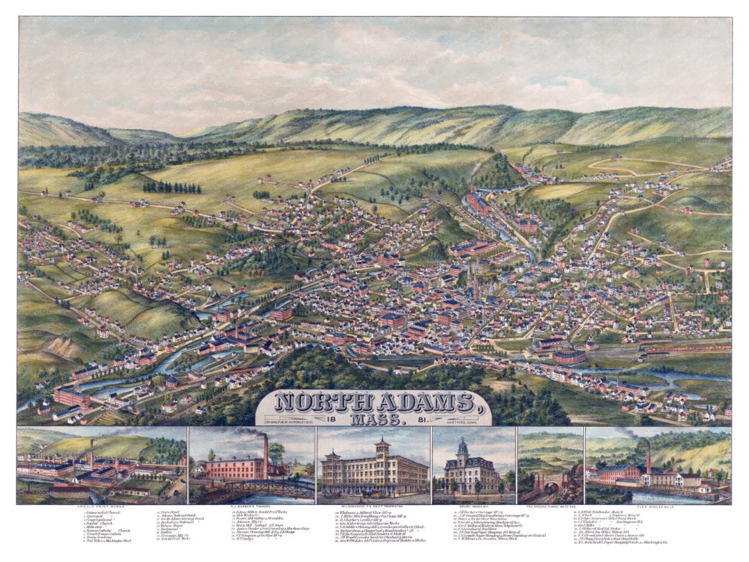 Bird’s Eye View of North Adams, Massachusetts in 1881 KNOWOL