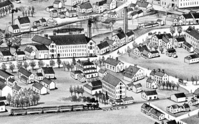 Beautifully restored map of Washington Village, R.I. from 1888