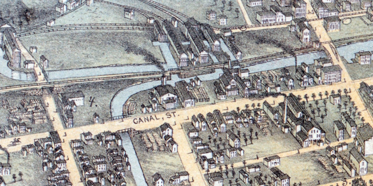 Beautifully restored map of Wilkes-Barre, PA from 1872