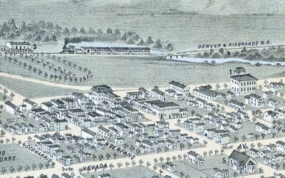 Beautifully restored map of Colorado Springs, CO from 1874