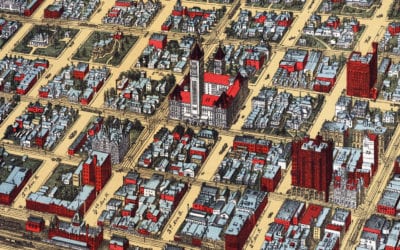 Beautifully restored map of Minneapolis, MN from 1891